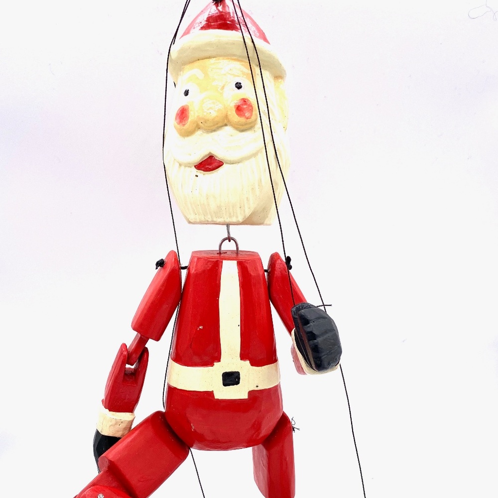 Santa Marionette All hand Carved and Painted